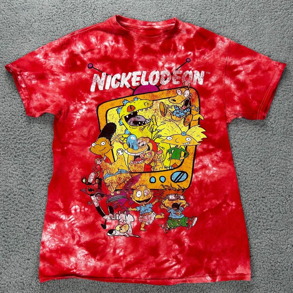 NICKELODEON TIE-DYE Size M Shirt TV REN STIMPY RUGRATS MONSTERS Cartoons